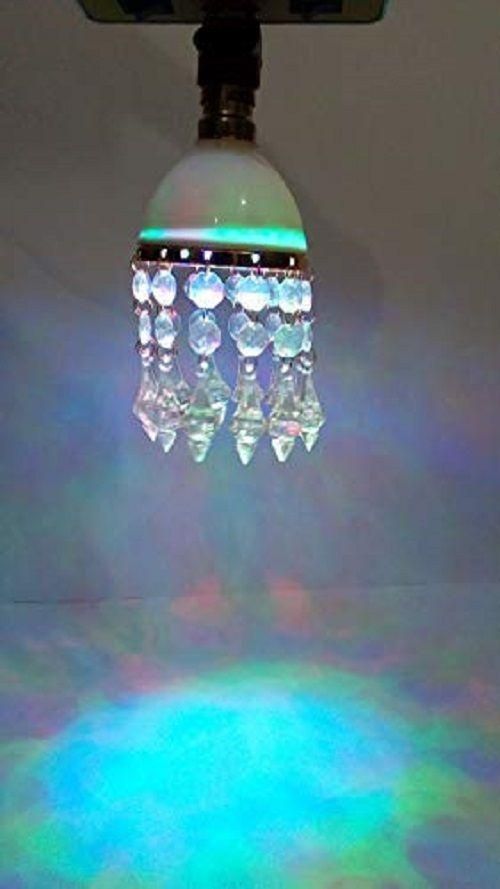 RGB Multicolour Colour Changing Crystal Mini Jhumar Hanging LED Lights (Diameter 4 Inch)